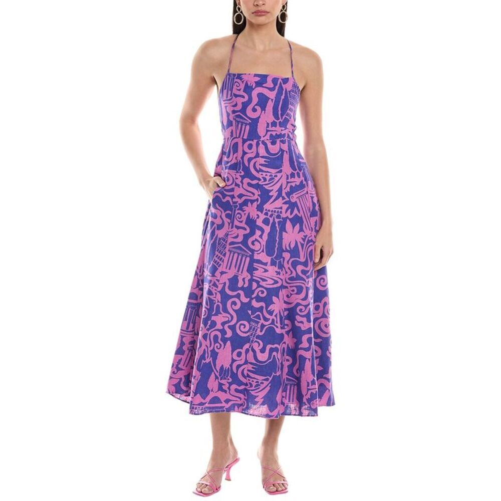 Mara Hoffman Verona Midi Dress Thalasa Purple Hemp Purple Size 6 Summer